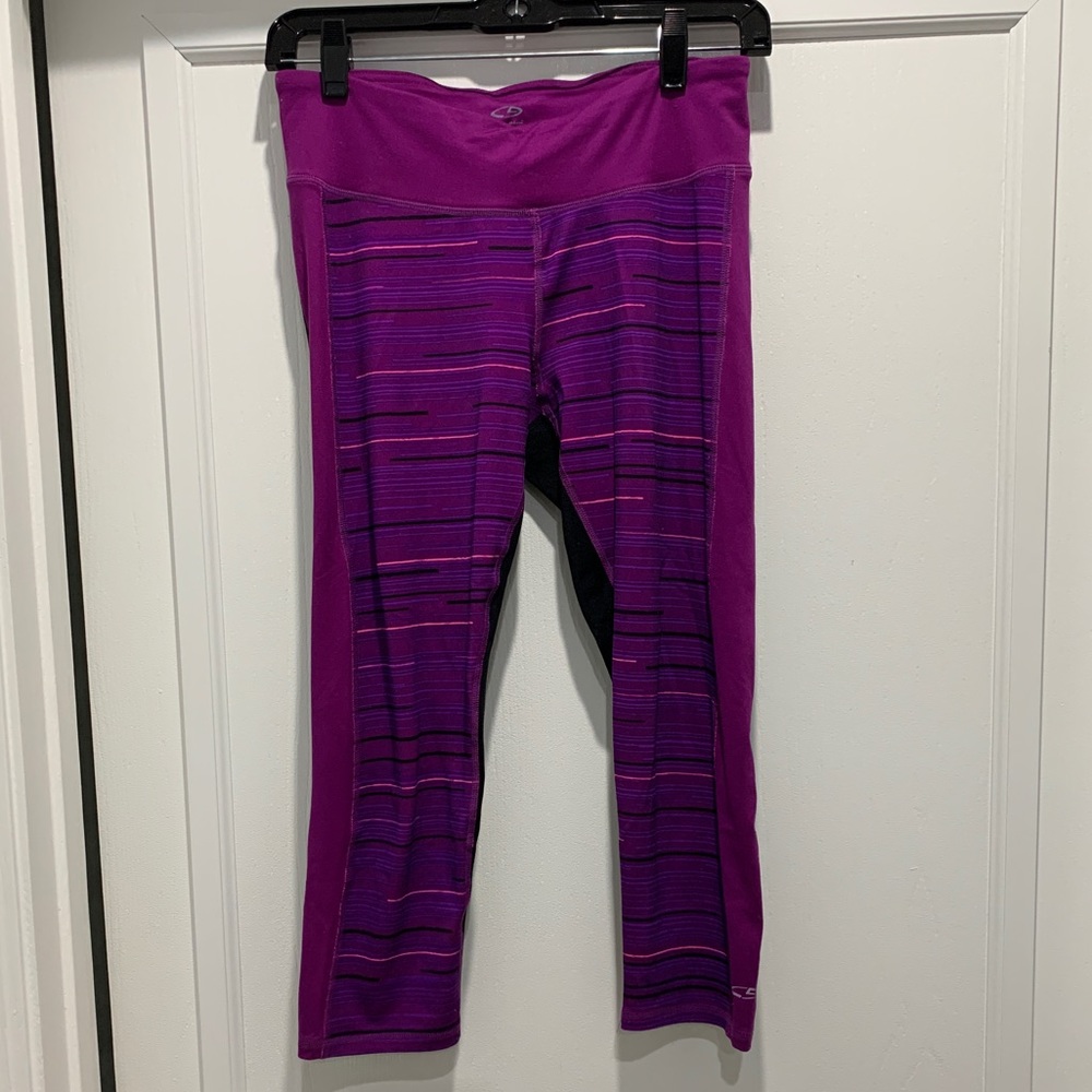 Champion purple/black capri leggings size small.